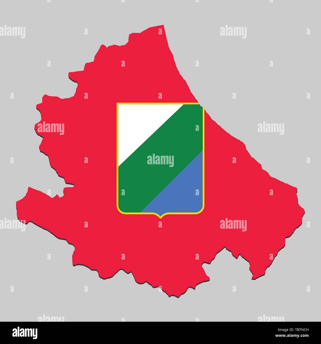 Mappa di Abruzzo è uno stato in Italia con la bandiera. Illustrazione Vettoriale Illustrazione Vettoriale