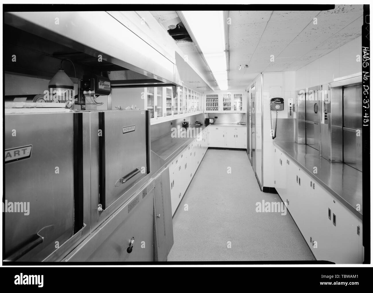 m3 Mezzanine (Pantry) View Looking South White House, 1600 Pennsylvania Avenue, Northwest, Washington, District of Columbia, CC Foto Stock
