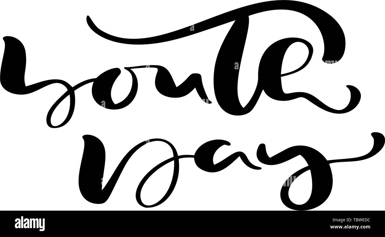 Lettera del vettore della Giornata della Gioventù per la Giornata Internazionale della Gioventù. Icona o scritta con logo disegnati a mano per Banner elegante Poster, biglietto di auguri Illustrazione Vettoriale