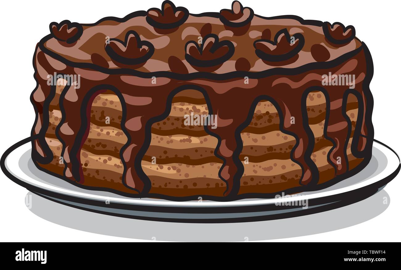 torta al cioccolato Illustrazione Vettoriale
