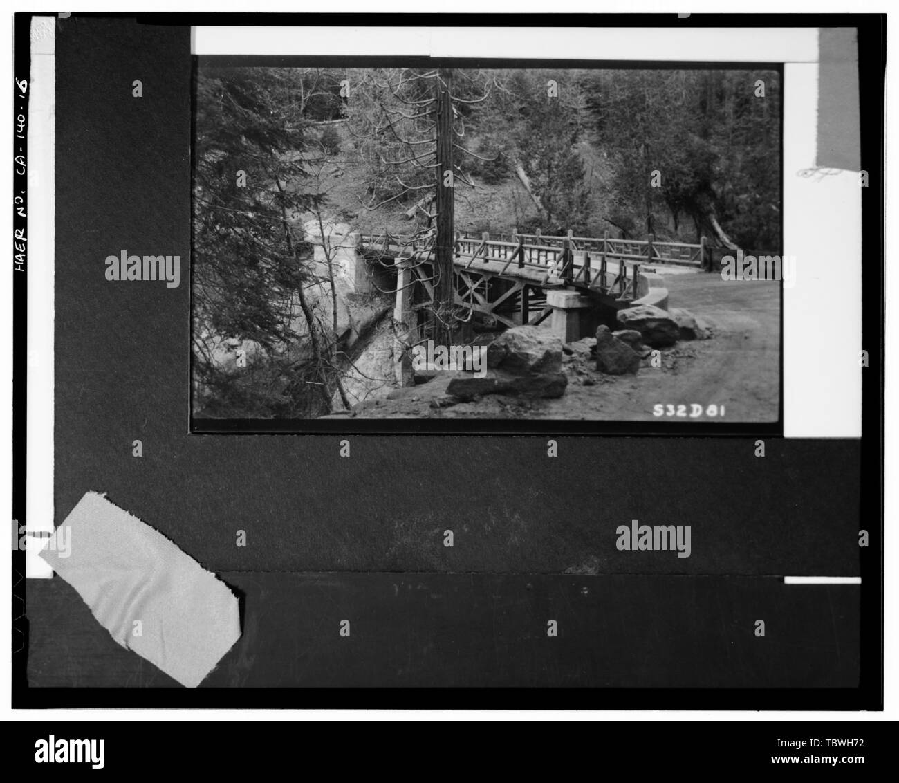 Forcella di marmo ponte, dopo 1929 Generals Highway, tre fiumi, Tulare County, CA Foto Stock