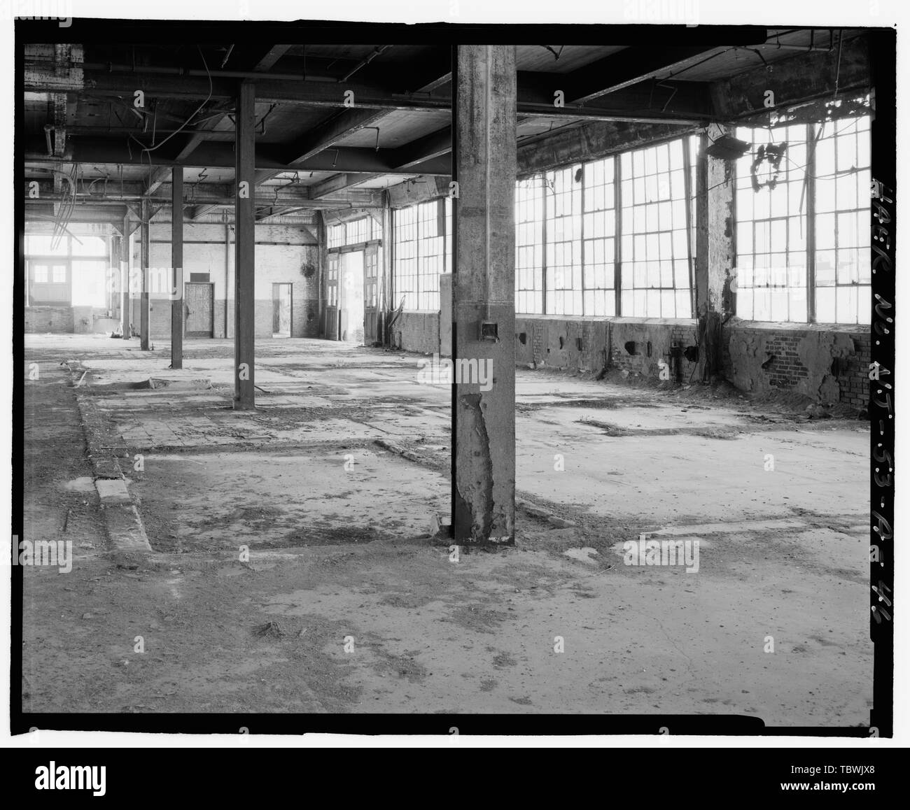 Sala medica fondazioni, baie 1224 sud, sud-ovest di Ford Motor Company Edgewater impianto di assemblaggio, montaggio edificio, 309 River Road, Edgewater, Bergen County, NJ Foto Stock