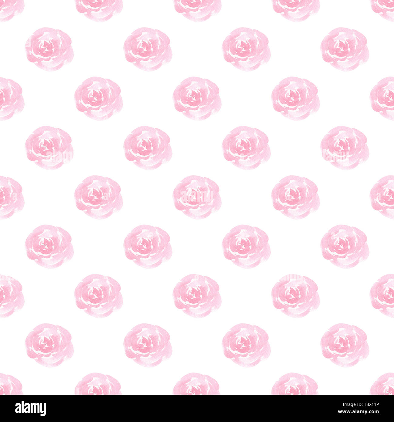 Le rose rosa acquerello pattern senza giunture Foto Stock