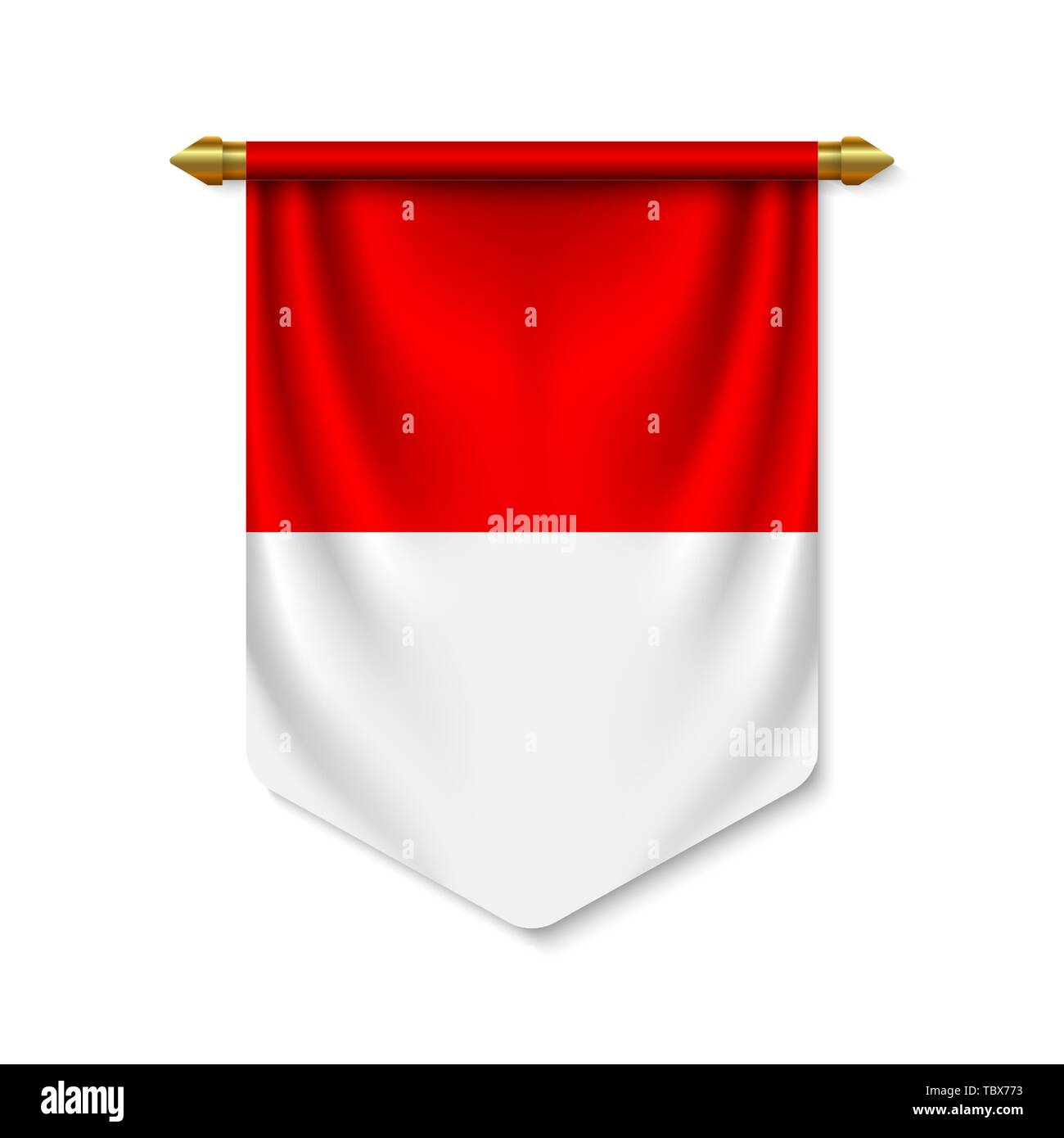 3D realistici pennant con bandiera di Indonesia. Illustrazione Vettoriale Illustrazione Vettoriale