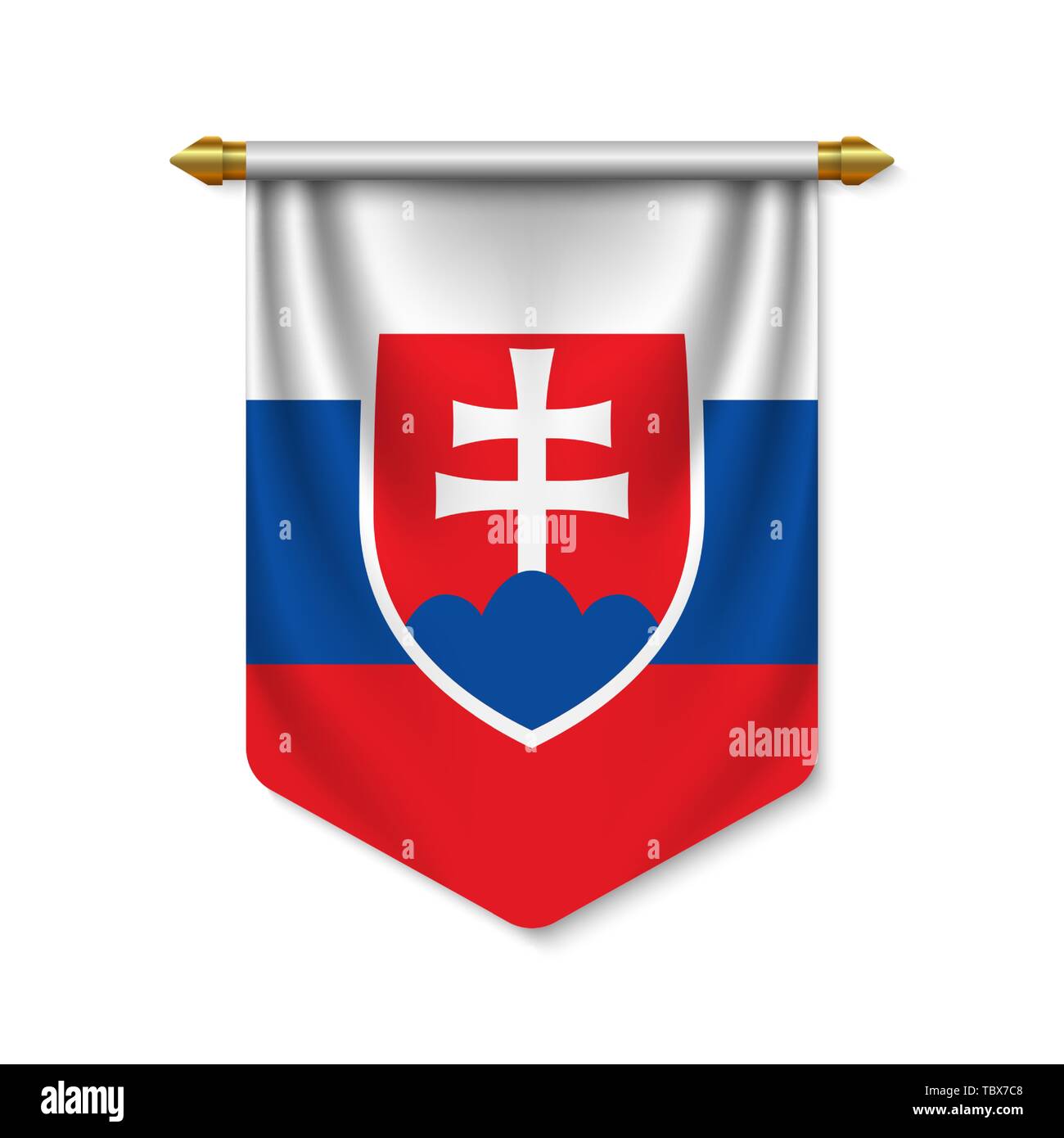 3D realistici pennant con Bandiera della Slovacchia. Illustrazione Vettoriale Illustrazione Vettoriale