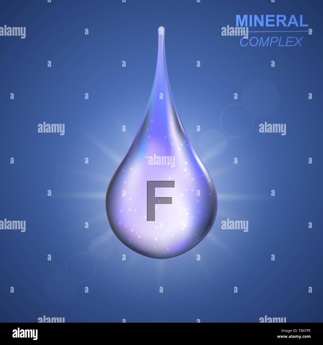Minerali di fluoro shining blue drop icona .minerale sfondo complesse Illustrazione Vettoriale