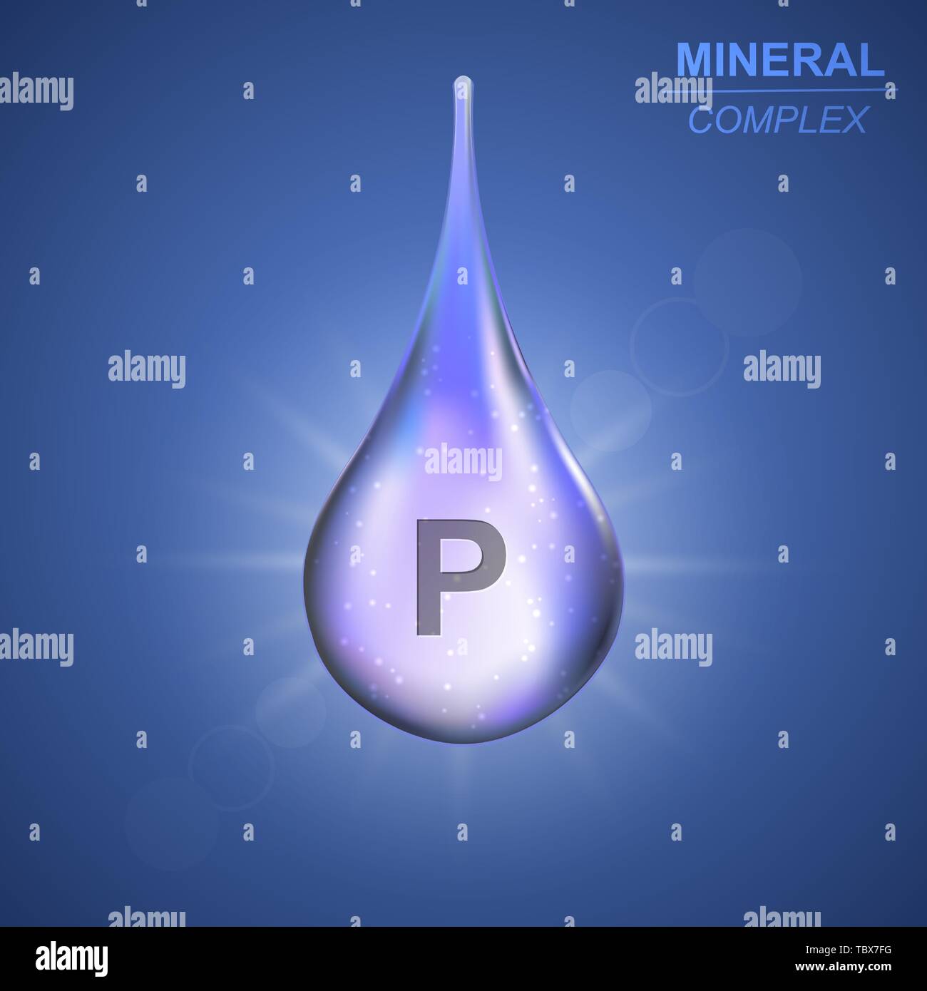 Il fosforo minerale blu splendente drop icona .minerale sfondo complesse Illustrazione Vettoriale