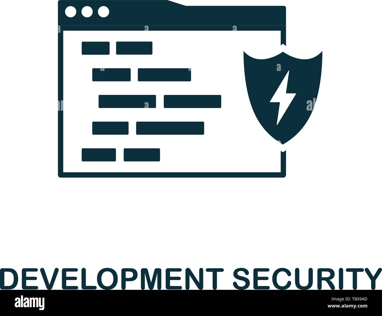Icona sicurezza sviluppo. Design di elementi creativi dalla collezione di icone del programmatore. Pixel Perfect Development icona di sicurezza per web design, app Illustrazione Vettoriale