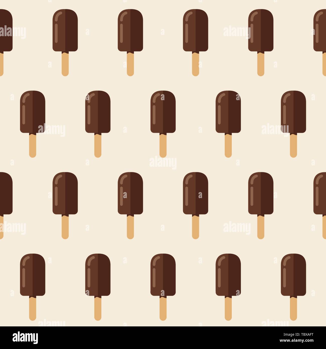 Rivestite di cioccolato gelato seamless pattern. Per lecca-lecca di ghiaccio. Illustrazione Vettoriale
