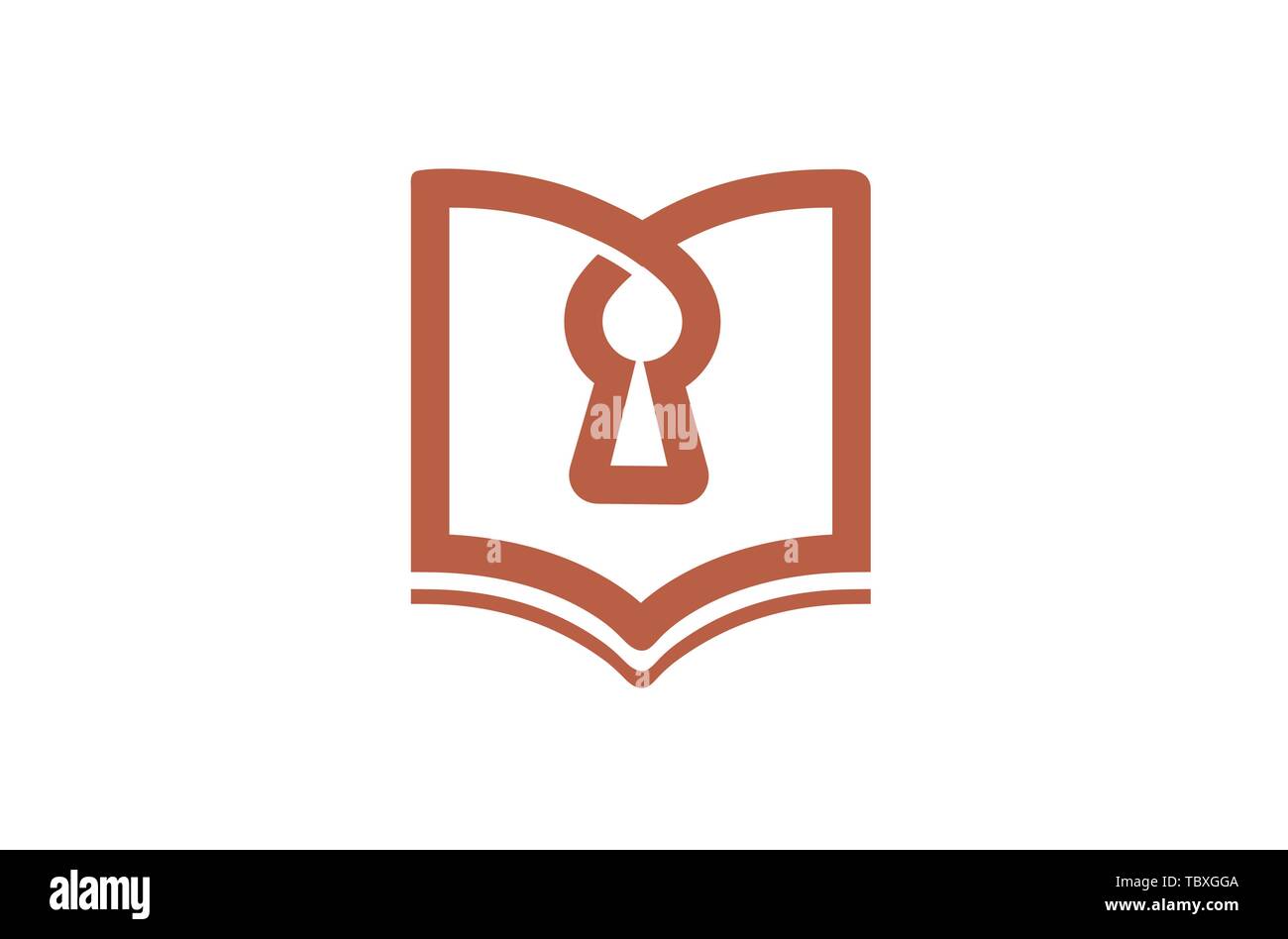 Illustrazione del disegno del simbolo vettoriale del logo del lucchetto sicuro del libro Illustrazione Vettoriale