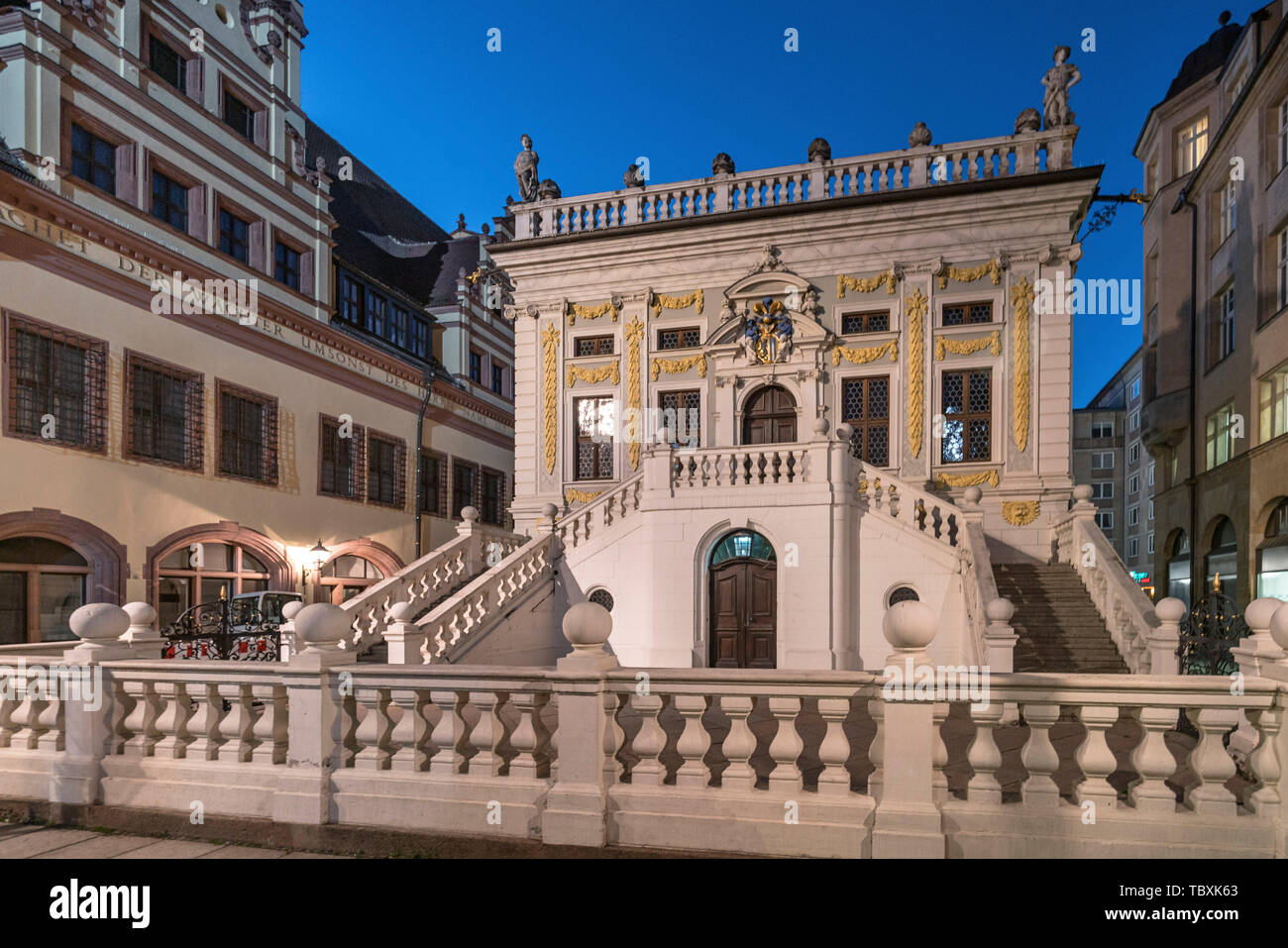 Vecchia borsa in Leipzig, in Sassonia, Germania Leipzig, Germania Foto Stock