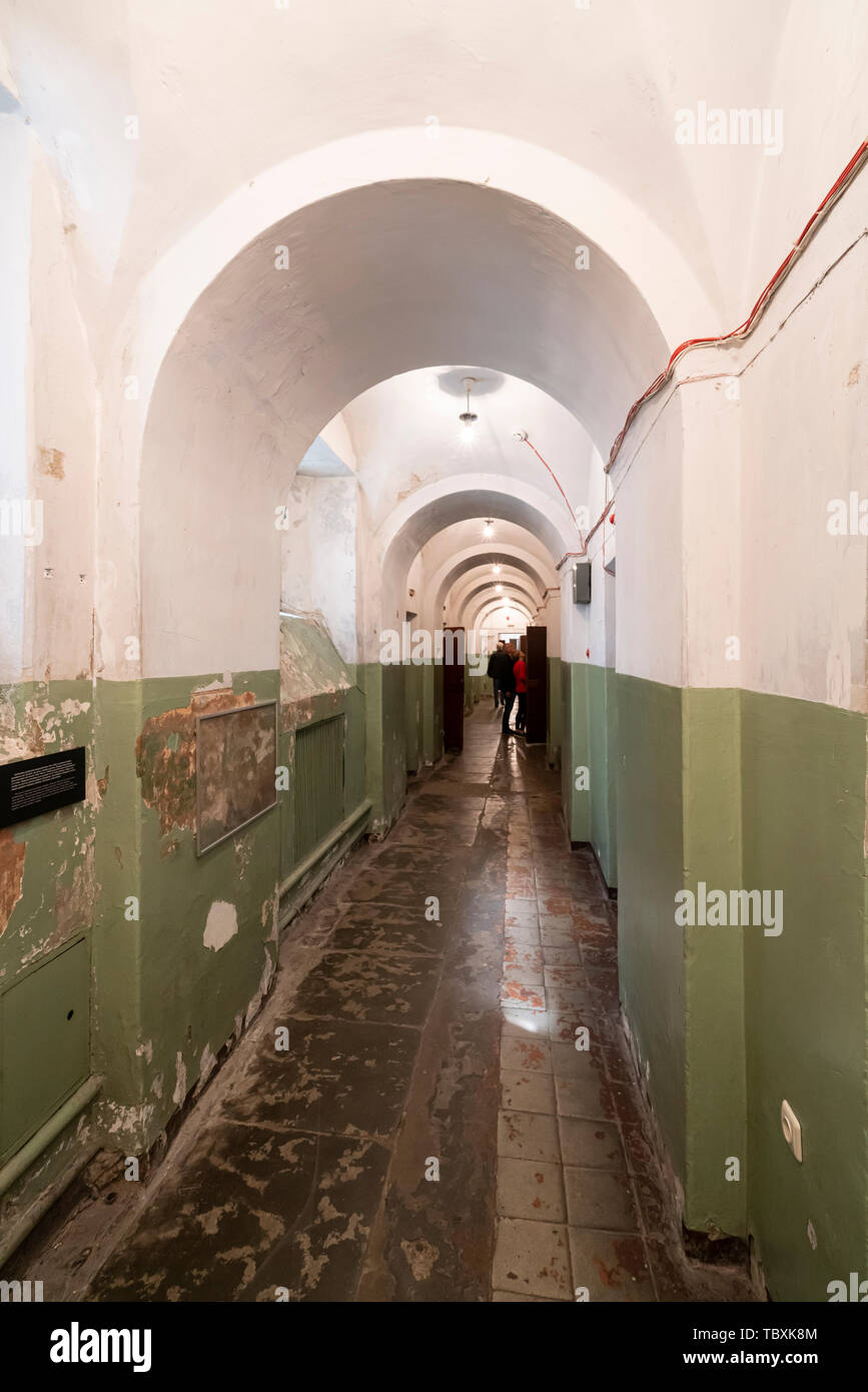 Vilnius, Lituania. Maggio 2019. La visualizzazione delle cellule della ex sede del KGB in città diventano ora il Museo delle vittime del genocidio Foto Stock