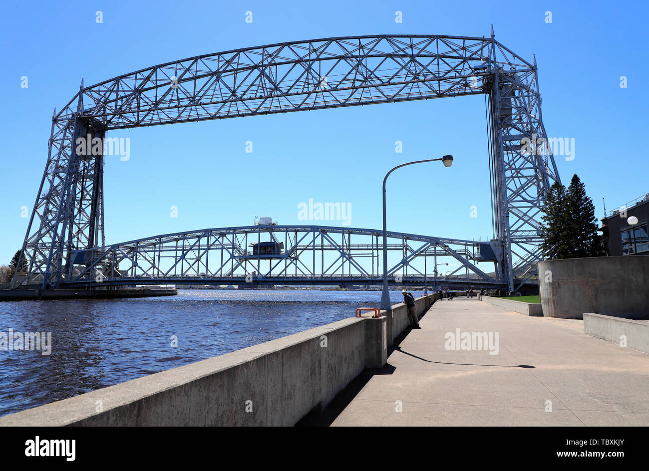 Funivia ponte sopra la nave di Duluth Canal. Duluth.Minnesota.USA Foto Stock
