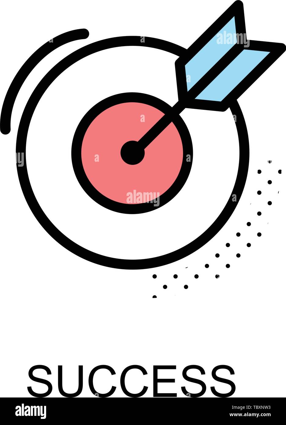 Icona di successo e la freccia con le freccette su sfondo bianco illustration design.vettore Illustrazione Vettoriale