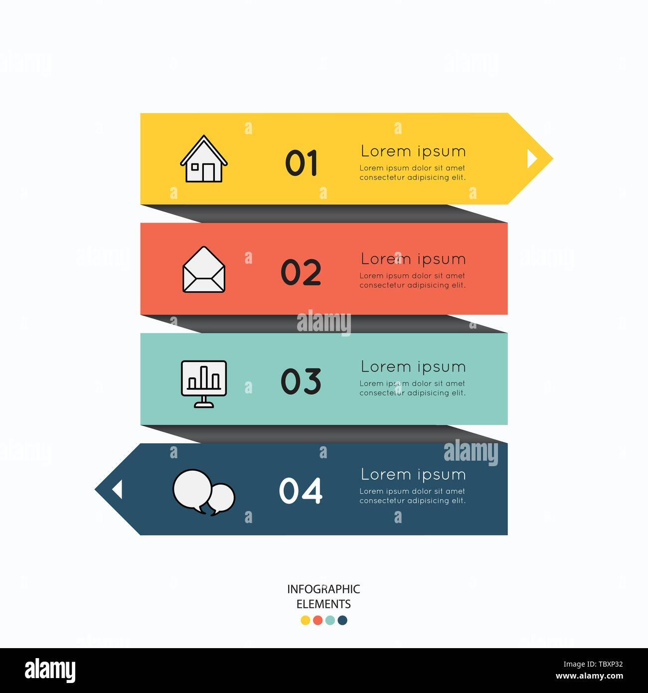 Una infografica elementi con icone di business su sfondo bianco Illustrazione Vettoriale