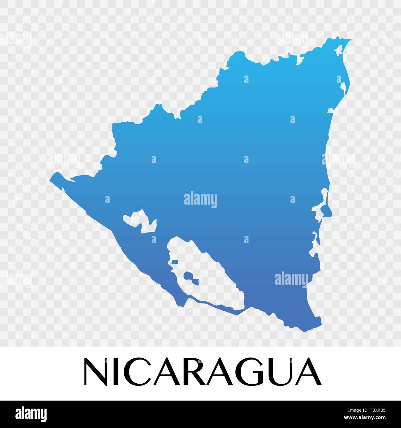 Nicaragua mappa in Nord America continente illustration design Illustrazione Vettoriale