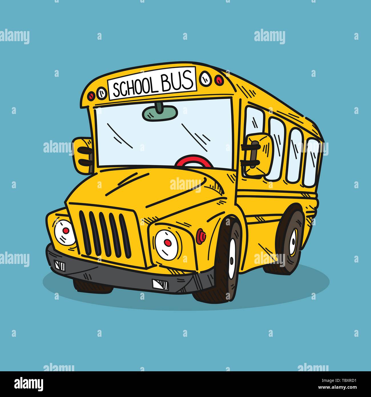 Scuola bus illustrazione sul colore di sfondo Illustrazione Vettoriale