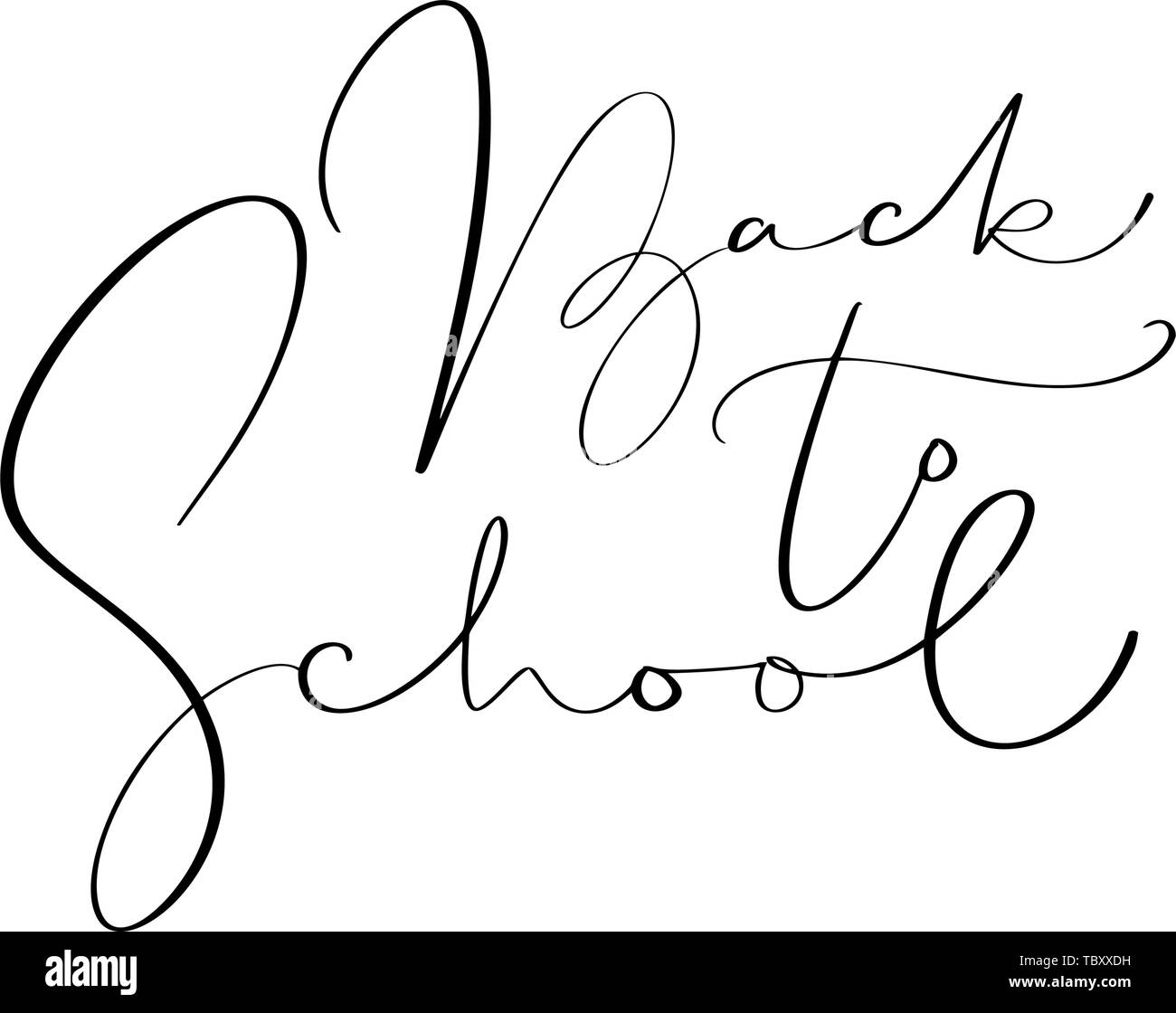 Torna a scuola testo calligrafia disegnata a mano. Frase di ispirazione didattica per lo studio. Illustrazione vettoriale del design Illustrazione Vettoriale