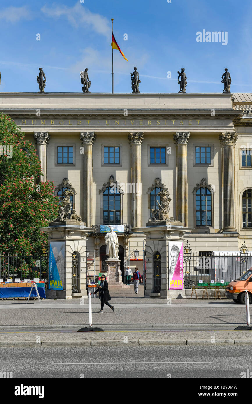 Edificio principale della Humboldt University, sotto i tigli, medio, Berlino, Germania, Hauptgebäude, Humboldtuniversität, Unter den Linden, Mitte, Deuts Foto Stock