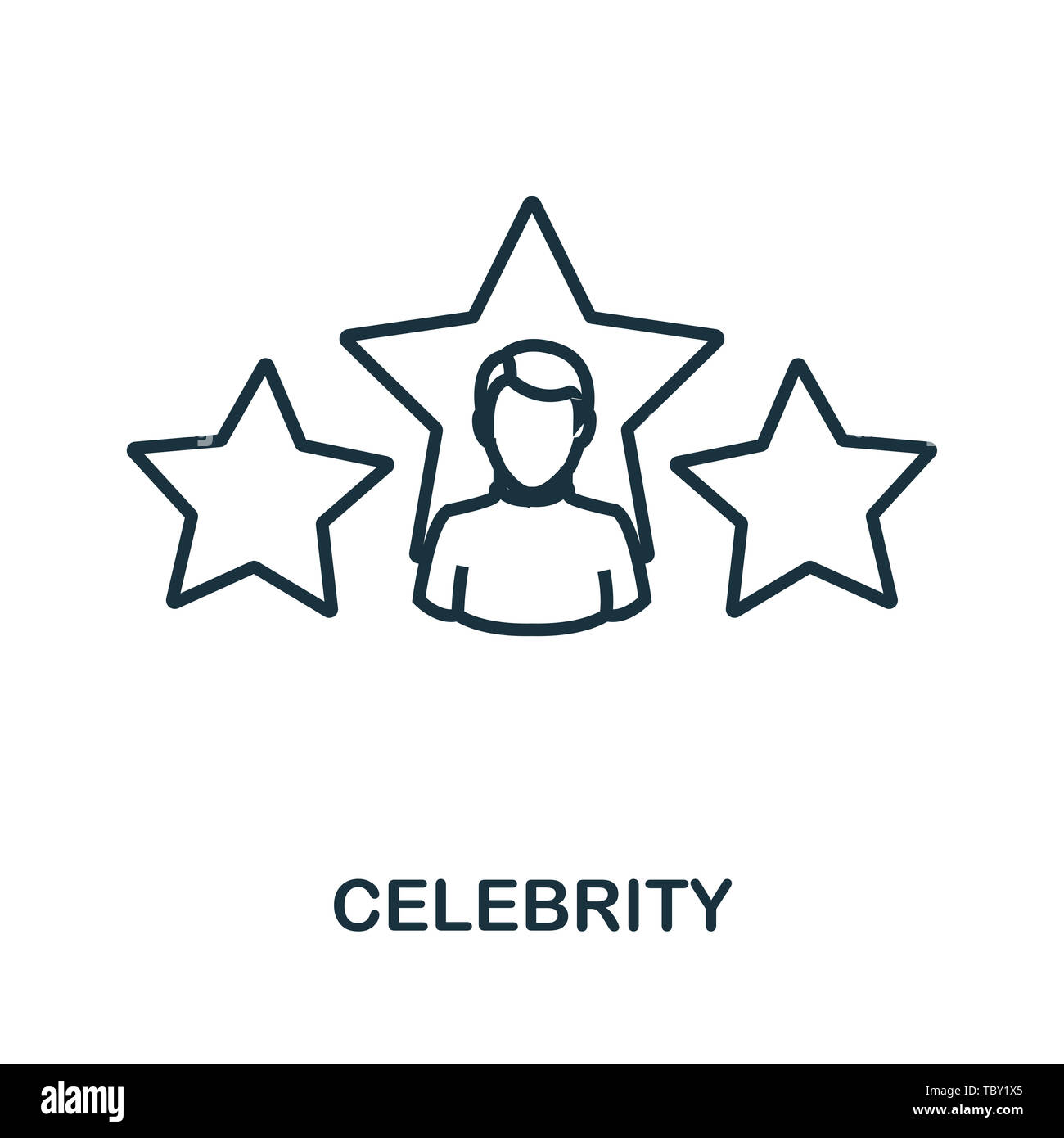 Icona celebrità. Design sottile con stile outline della collezione Influencer Icons. Icona di Line Celebrity per web design, app, software, utilizzo della stampa Foto Stock