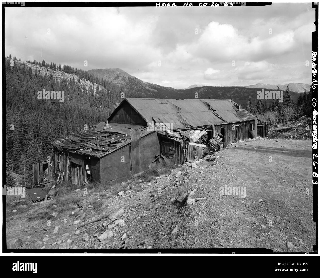 Mary Murphy Boarding House vista da nord-ovest. Mary Murphy complesso minerario, casa di imbarco, città di ferro (storico), Chaffee County, CO Foto Stock