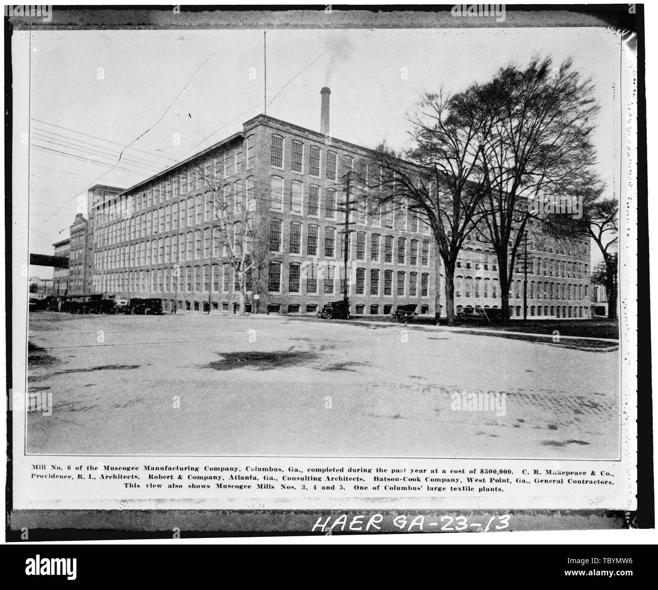 Muscogee Manufacturing Company, anteriore Avenue e la Quattordicesima Street, Columbus Muscogee County, GA Foto Stock