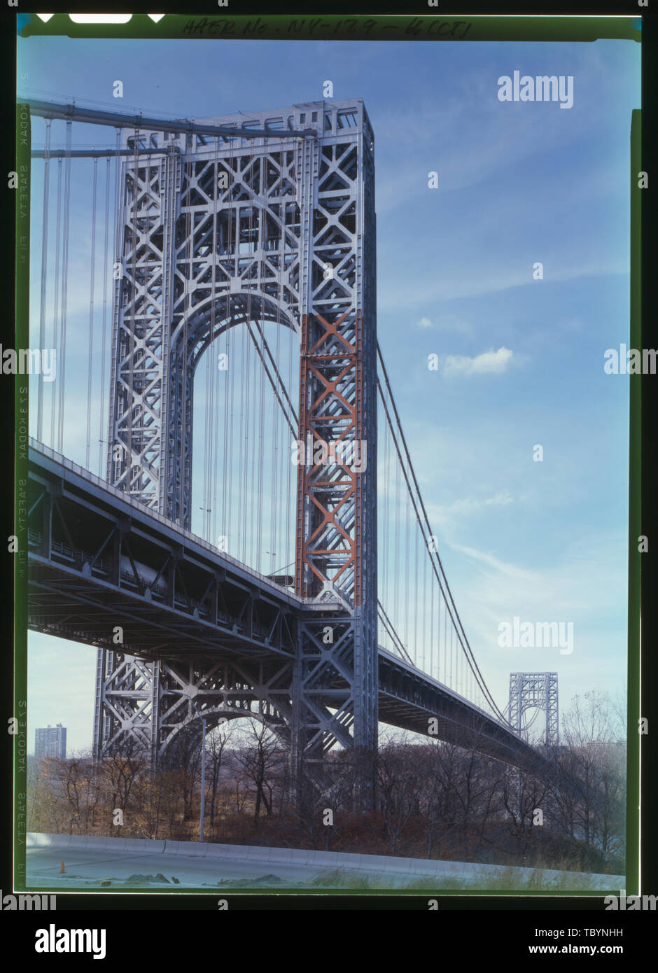 NEW YORK Tower, guardando West George Washington Bridge Spanning Fiume Hudson tra Manhattan e Fort Lee, NJ, New York New York County, NY Foto Stock