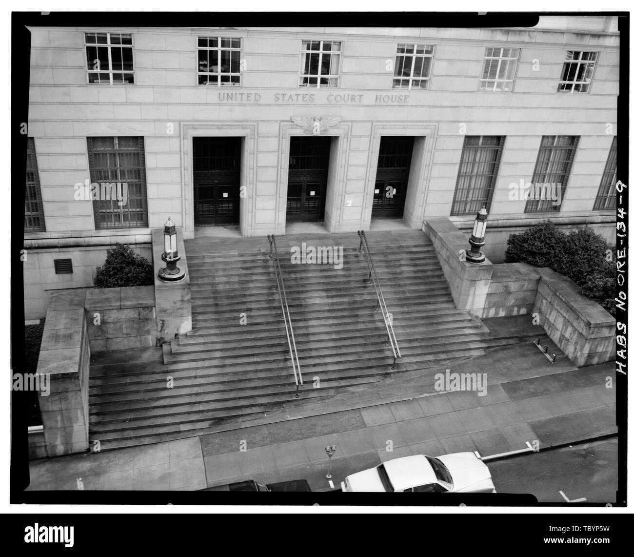 Nord (principale) facciata ed entrata U.S. Courthouse, 620 Southwest Main Street, Portland, Multnomah County, o Foto Stock