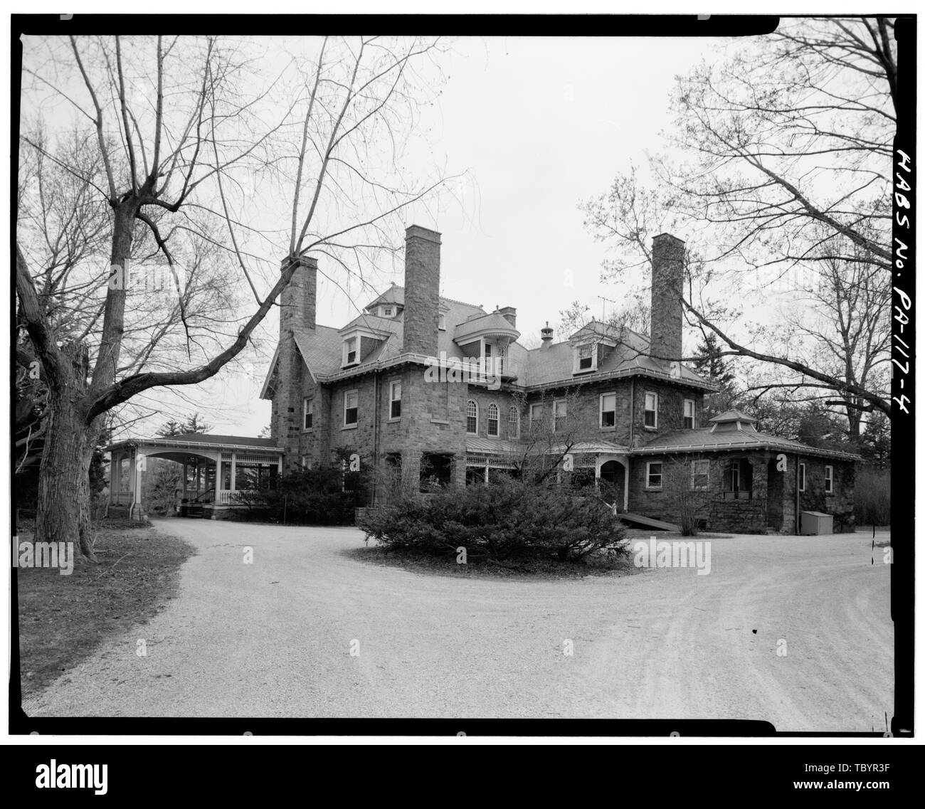 A nord e a est i lati Maria A. Il Bair House, Strada Conestoga e Cassatt Avenue (Tredyffrin Township), Berwyn, Chester County, PA Foto Stock
