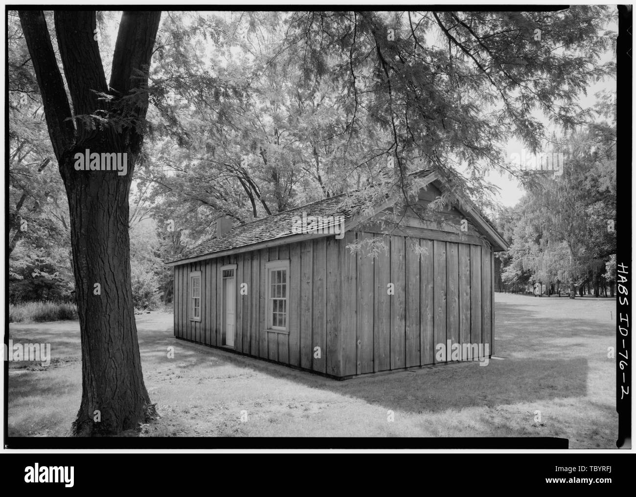 A nord e a ovest di facciate Nez Perce AgencyAgency Log Edificio, South Bank di Clearwater River, Spalding, Nez Perce County, ID Foto Stock