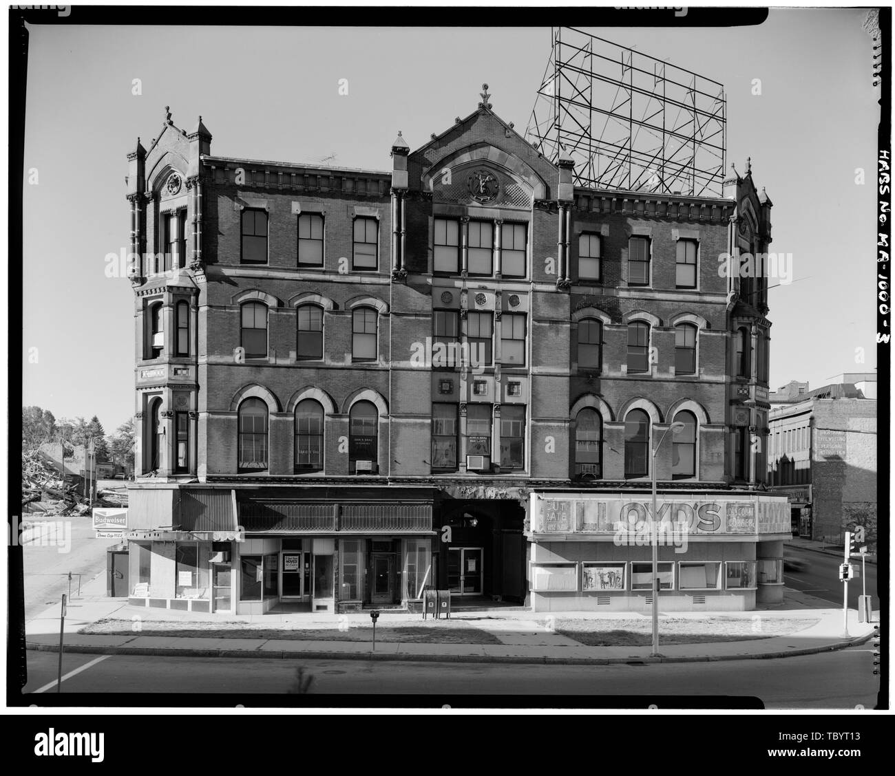 A NORD DI ELEVAZIONE edificio dell'Accademia, 68114 South Main Street, Fall River, Bristol County, MA Hartwell e Swasey Borden, Nathaniel B Foto Stock