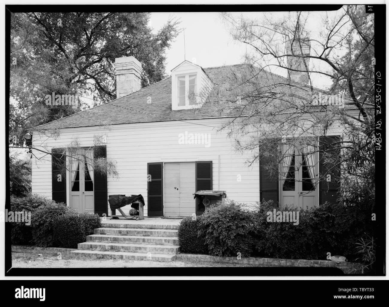 A nord di elevazione di legazione francese alla Repubblica del Texas, settimo e San Marcos strade, Austin, Travis County, TX De Saligny, Giovanni Pietro , Isidoro A. Du Bois Houston, Sam Johnston, Albert Sidney Flood, George H Foto Stock