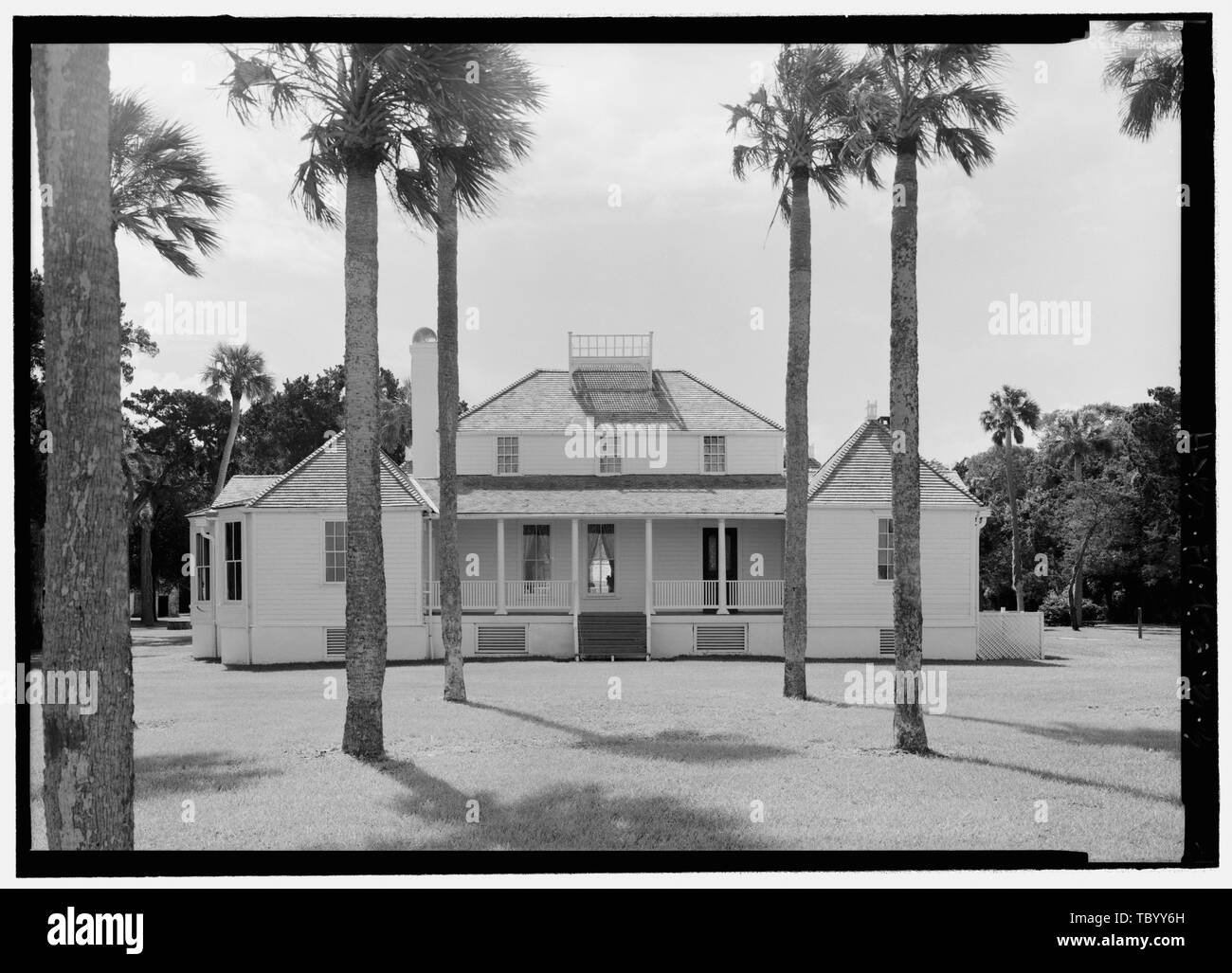 Elevazione del nord Kingsley Plantation, House, 11676 Palmetto Avenue, Jacksonville, Duval County, FL Foto Stock
