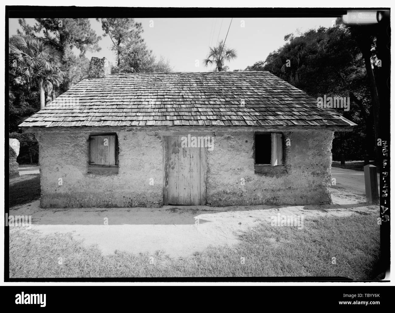 Elevazione del nord Kingsley Plantation, Slave Quarters, 11676 Palmetto Avenue, Jacksonville, Duval County, FL Foto Stock