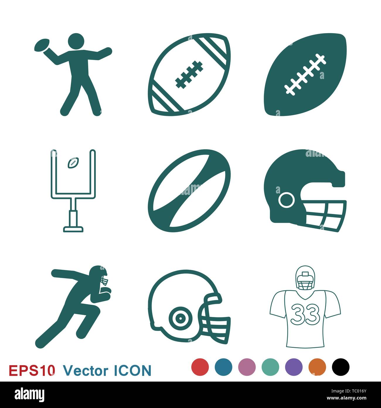 Icona di Rugby vettore simbolo segno Illustrazione Vettoriale