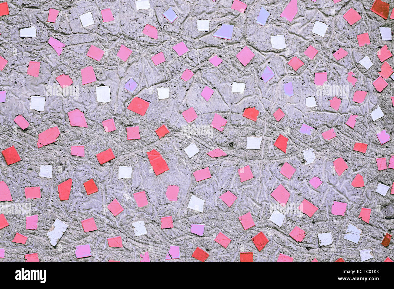 Primo piano della rosa astratto colorato mosaico di piastrelle di ceramica di sfondo modellato Foto Stock