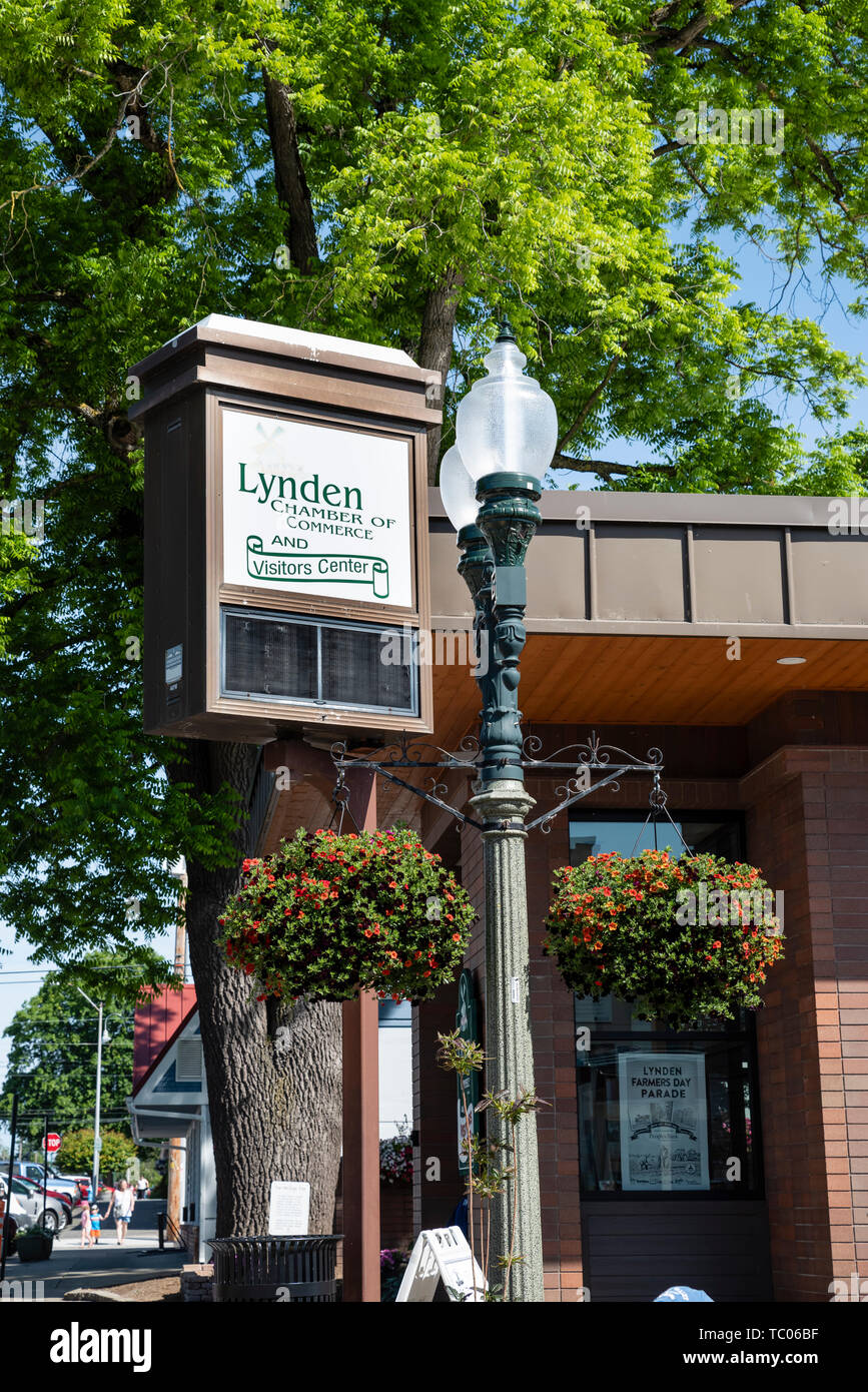 Lynden Camera di Commercio e Visitatore Centor. Lynden, Washington Foto Stock
