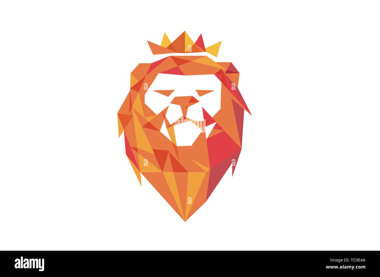 Creative Orange Lion Head Logo Symbol Vector Illustrazione Vettoriale