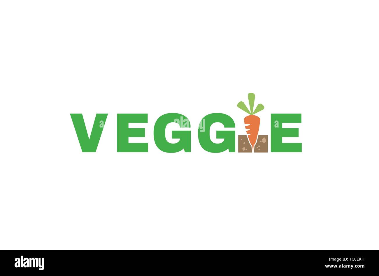 Veggie Letter Tipografia Logo Design Illustrazione Illustrazione Vettoriale