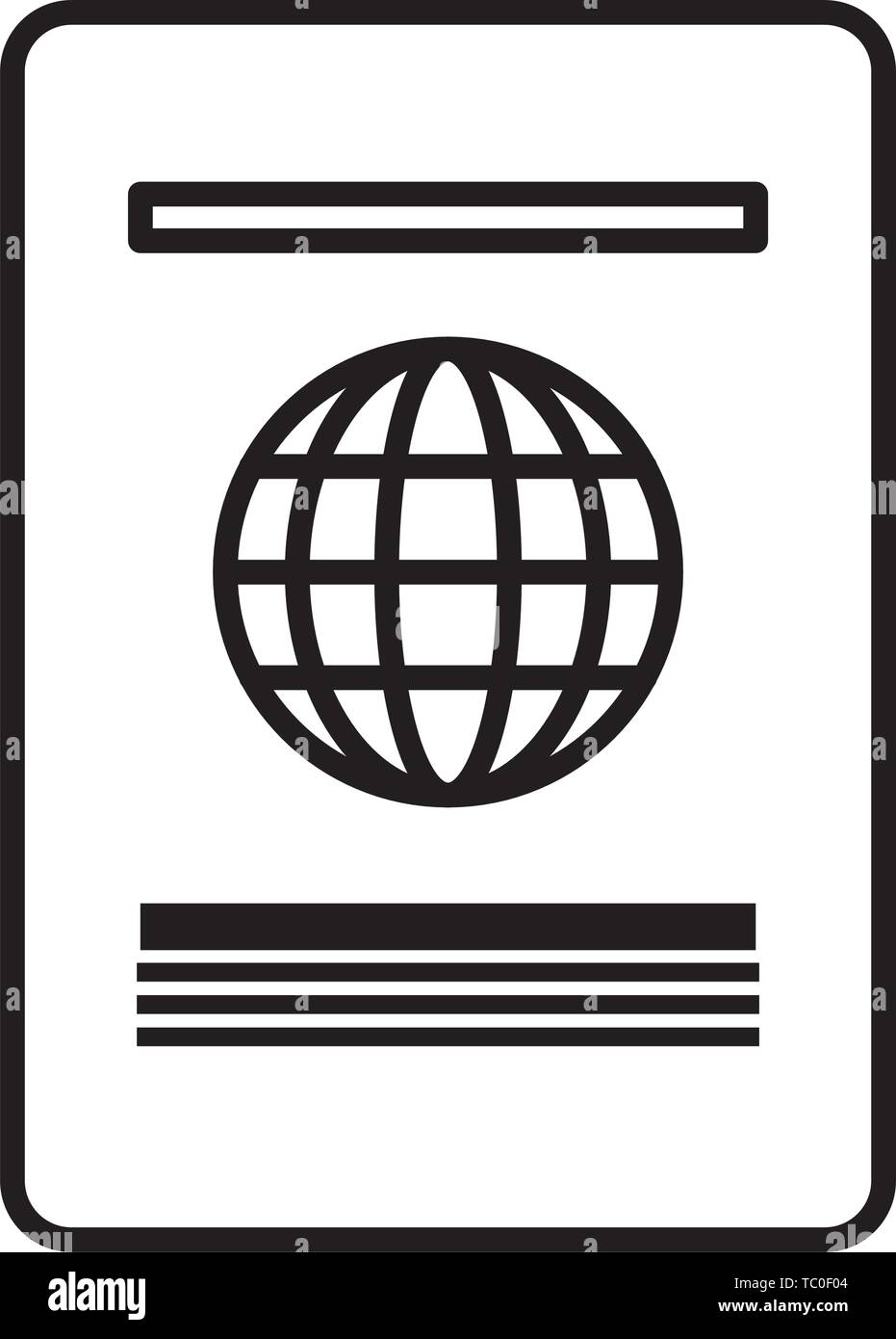 Passport id internazionale su sfondo bianco Illustrazione Vettoriale