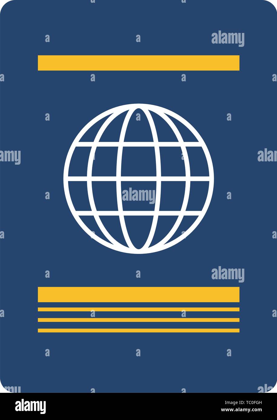 Passport id internazionale su sfondo bianco Illustrazione Vettoriale