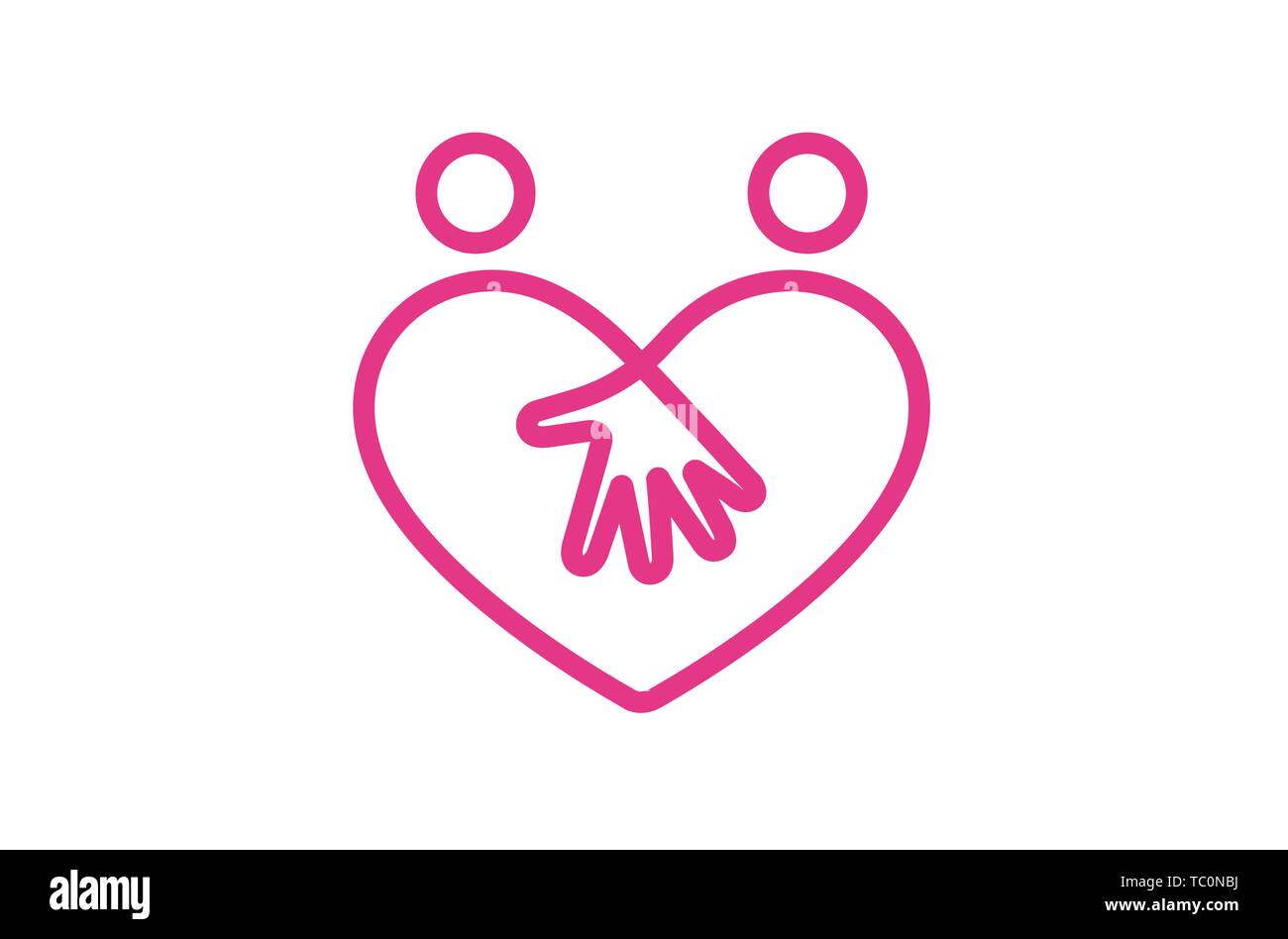 Illustrazione del simbolo di disegno vettoriale del marchio di lettera di Tipografia di handshake di affare creativo Illustrazione Vettoriale