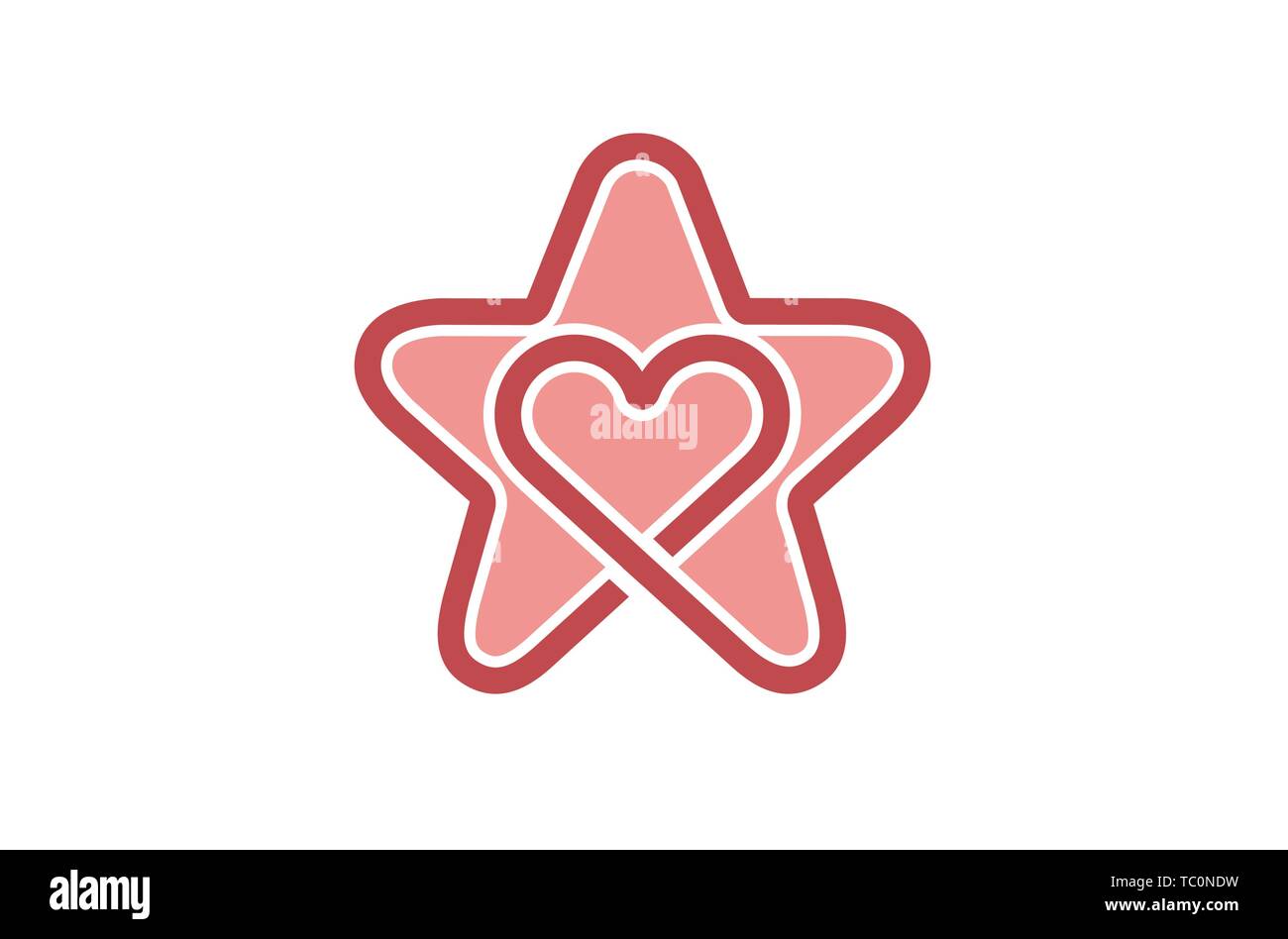 Creative Star and Heart Inside Symbol Logo Vector Design Illustrazione Illustrazione Vettoriale