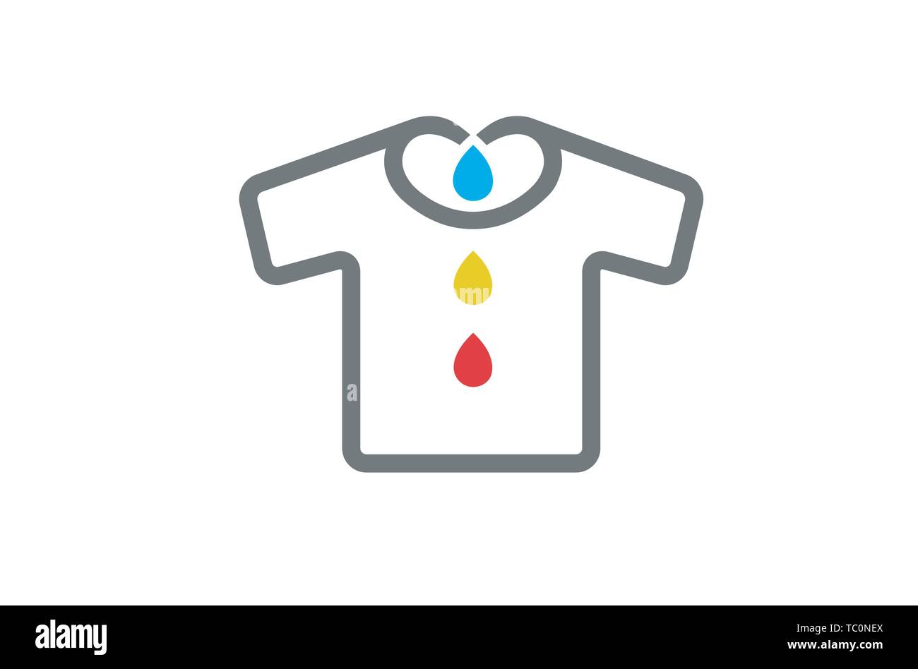 Creative Tee Shirt simbolo gocce colori Logo Vector simbolo disegno Illustrazione Illustrazione Vettoriale