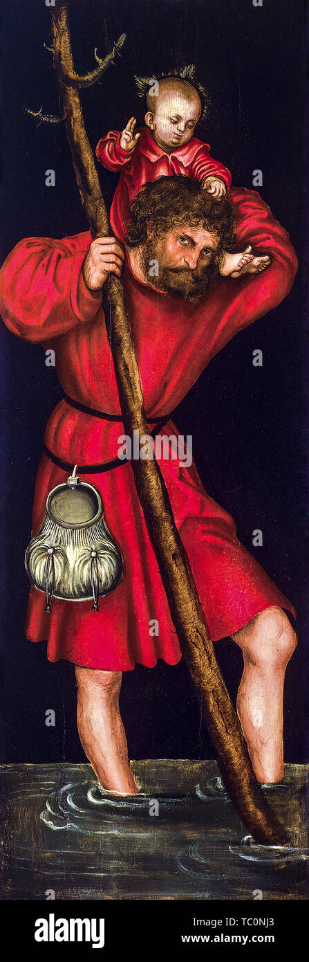 Lucas Cranach il Vecchio, Saint Christopher, pittura, 1514 Foto Stock
