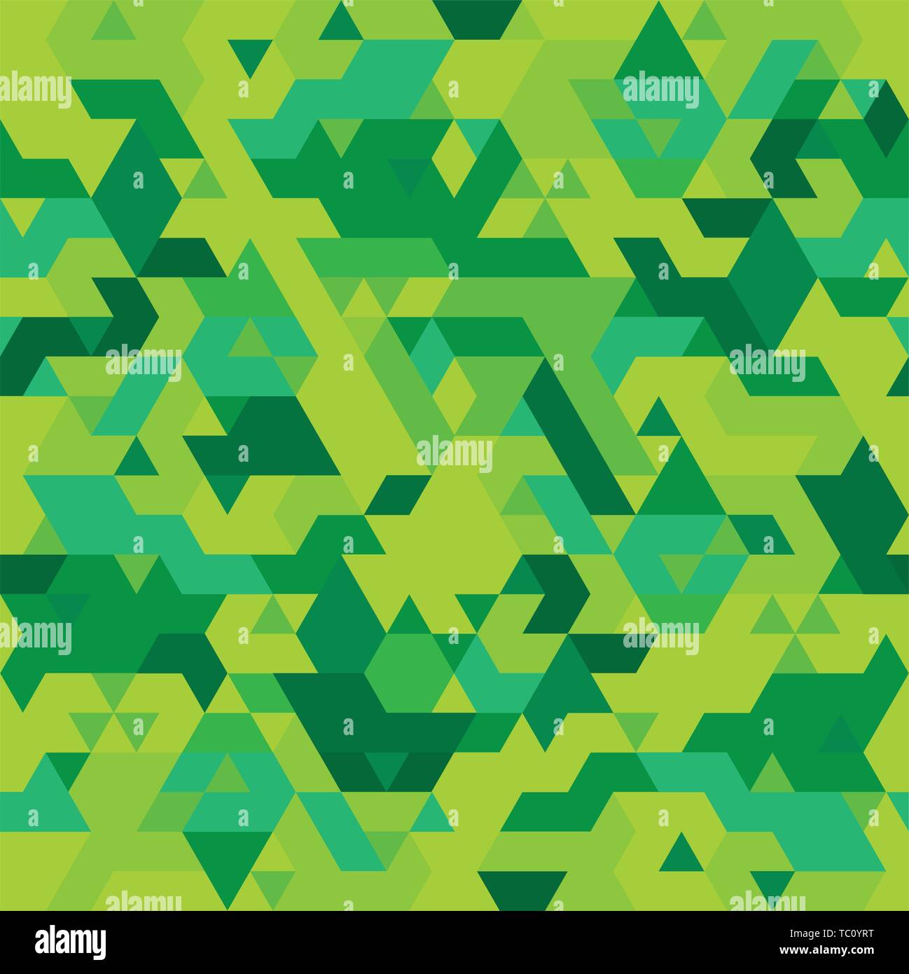Illustrazione Vettoriale. Geometrica perfetta mimetizzazione pattern in toni di verde. Illustrazione Vettoriale