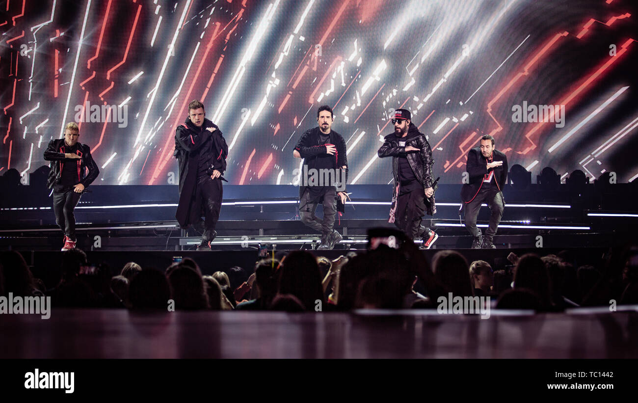 Norvegia - Oslo il 1 giugno 2019. La American gruppo vocale Backstreet Boys esegue un concerto dal vivo a Oslo Spektrum di Oslo. (Photo credit: Gonzales foto - Tord Littleskare). Foto Stock