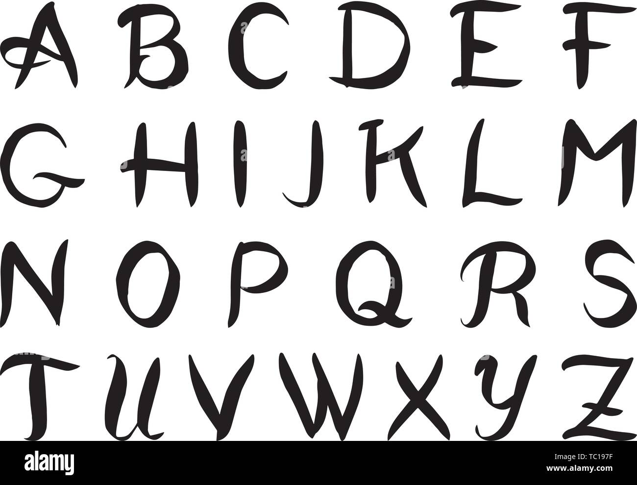 Calligrafica Font Vintage Retro Lettere Maiuscole Alfabeto Su Sfondo Bianco Gotico Tipi Di Simboli Versione Delineato Immagine E Vettoriale Alamy