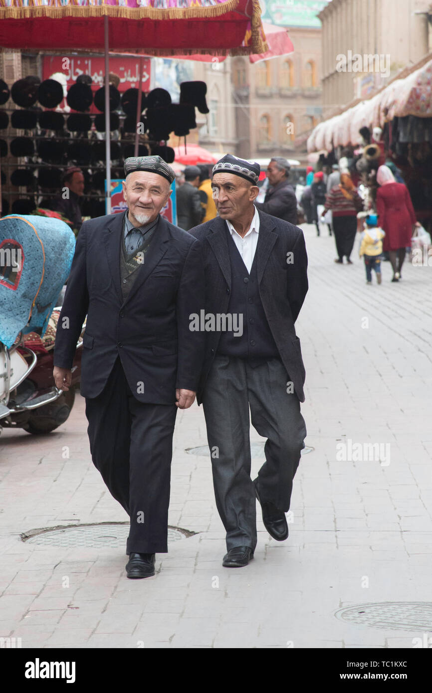Uno scorcio delle strade di Kashgar, Xinjiang Foto Stock