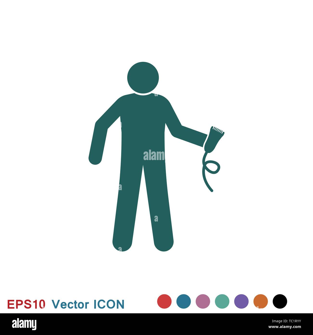 Parrucchiere logo icona, vettore simbolo segno per la progettazione Illustrazione Vettoriale